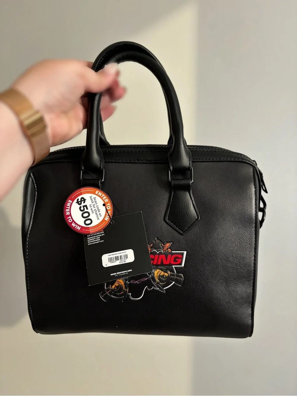 Star Wars x Disney Anakin Podracing Tatooine Zip-Top Satchel - Black/Blue/Red - Picture 2 of 2